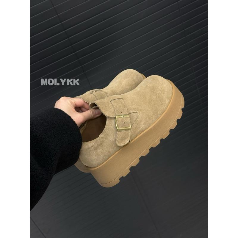 

Small 6cm height-increasing leather women s spring new lightweight thick-soled retro versatile lazy single shoes 39