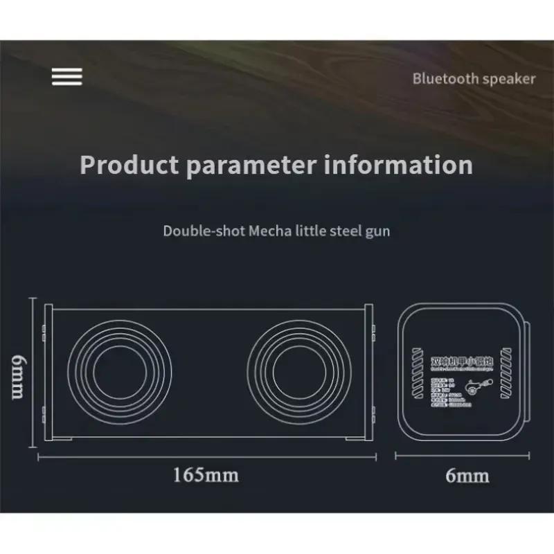 V8 Transparent Mecha Speakers Bluetooth 5.0 Wireless Double Bass Diaphragm Subwoofer Music TWS RGB Light Mini Party Loudspeaker
