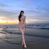 Swimsuit female sexy bikini diamond chain glitter gather three-piece slim split triangle vacation hot spring swimsuit