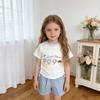 2025 New Style Baby Girl Cartoon T-Shirt & Plaid Pants Set - Spring/Autumn