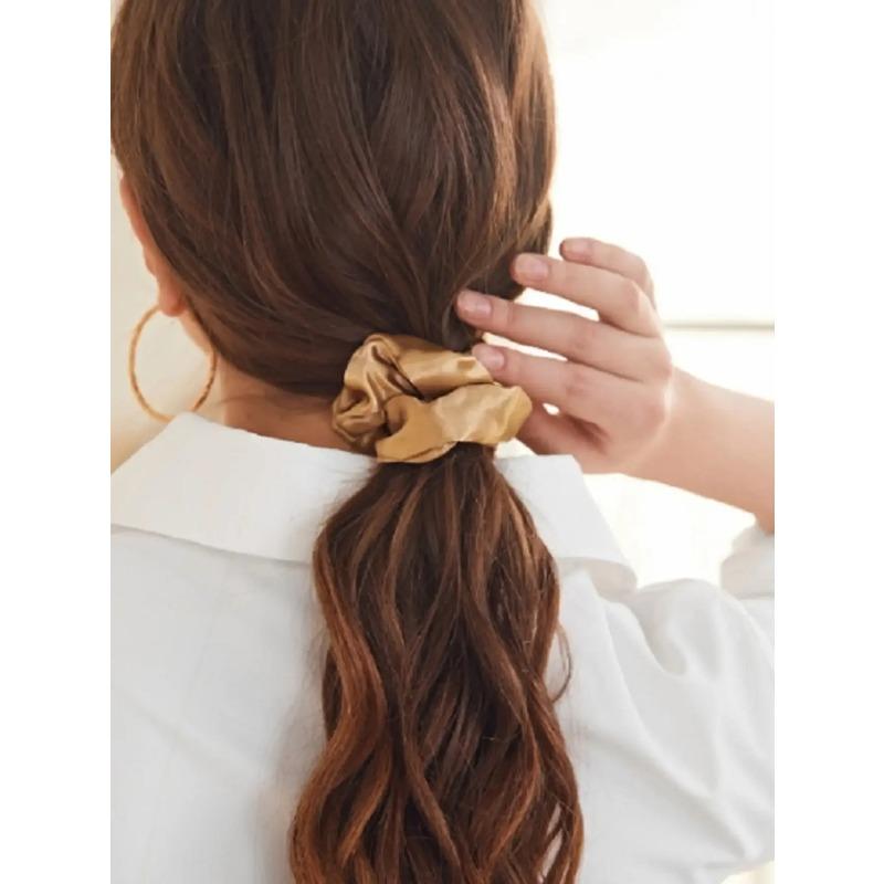 12pcs Multiple Mixed Color Outfits for Women Fashionable and Bright Satin Large Intestine Hair Rings High Elasticity Comfortable