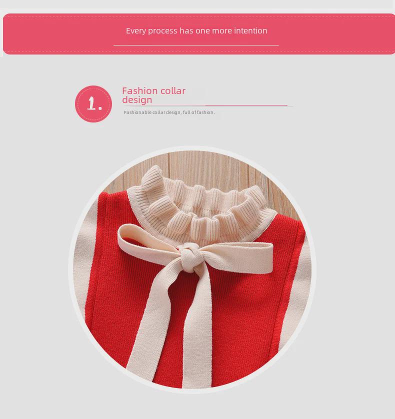 Strick-Prinzessinnenkleid für Mädchen: Stilvoller koreanischer Frühlings-/Herbst-/Winter-Pulloverrock