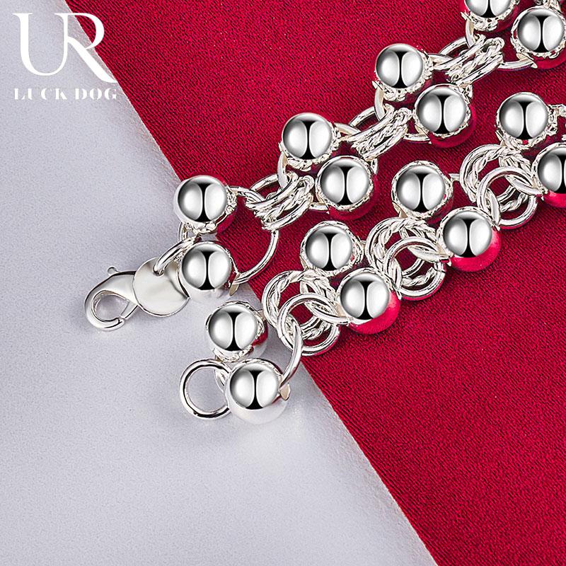 925 Sterling sølv runde glatte helperlearmbånd motesmykker