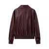 Autumn new women's clothing, European and American French design, fashionable and versatile casual style lapel zipper leather jacket