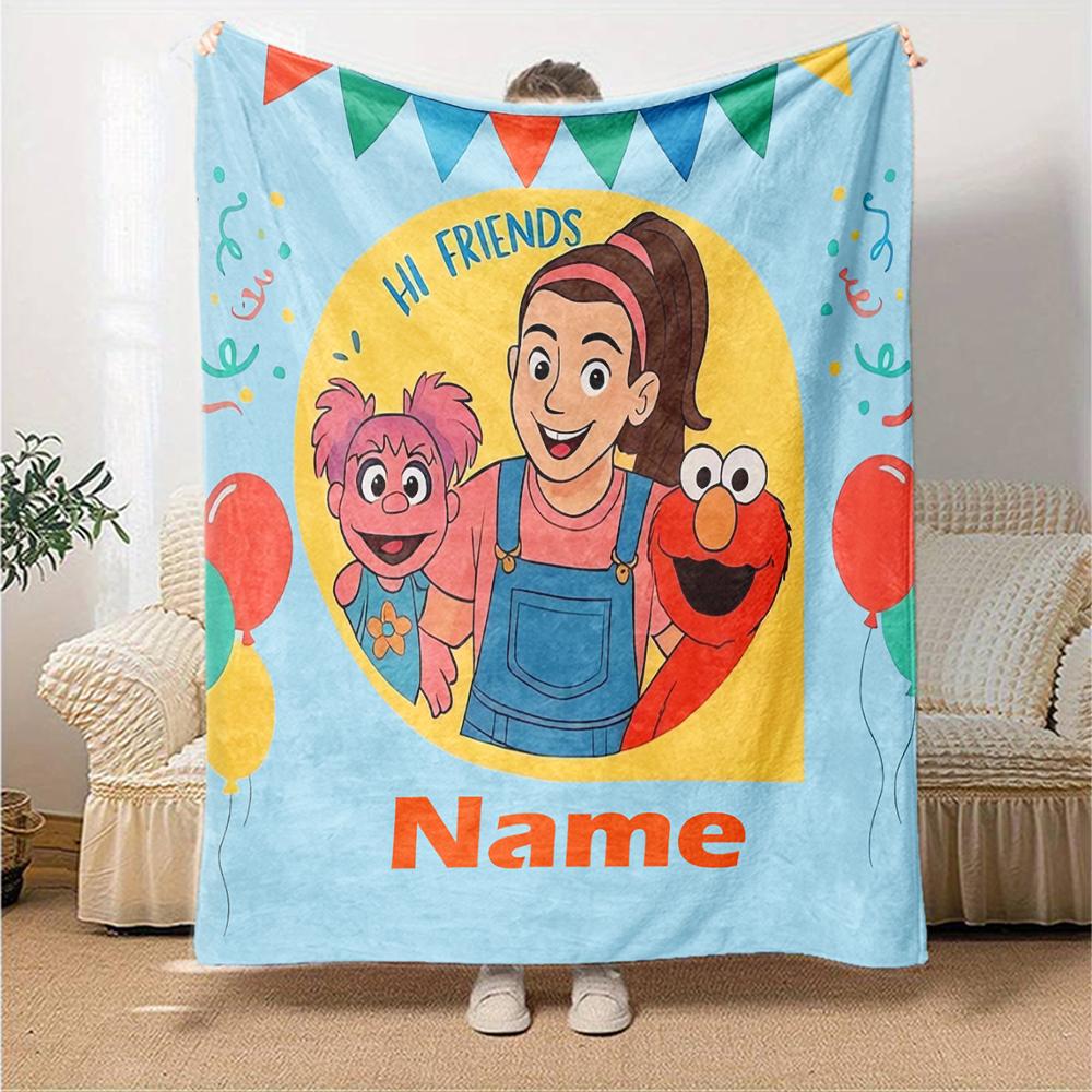 Custom Name Ms. Rachel Theme Printed Blanket - Perfect for Couch, Bed, Travel & Outdoor Use | Machine Washable, Cozy & Durable.