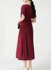 Elegant Summer Pleated Dress - Women's Mid-Length, High-End Design