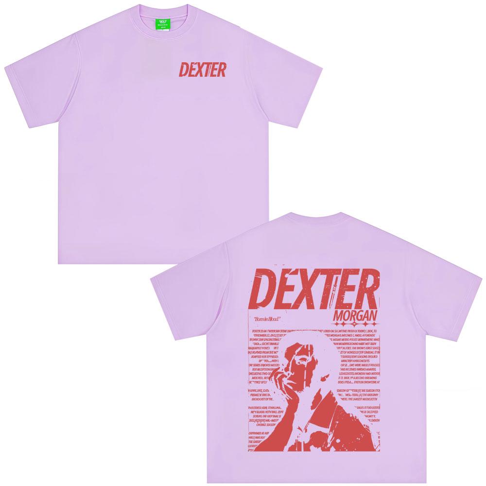 New Style Tee Washed Vintage TV Play Dexter Morgan T-shirts Unisex Women Casual Oversized TShirts Unisex's High Quality Cotton T-shirt