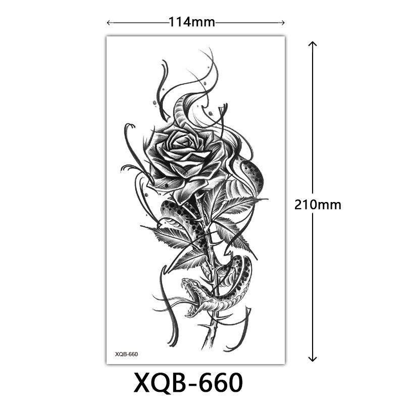 Small Full Arm Tattoo Sticker, Flower Letters, Plain Flower Tattoo Sticker Tattoo