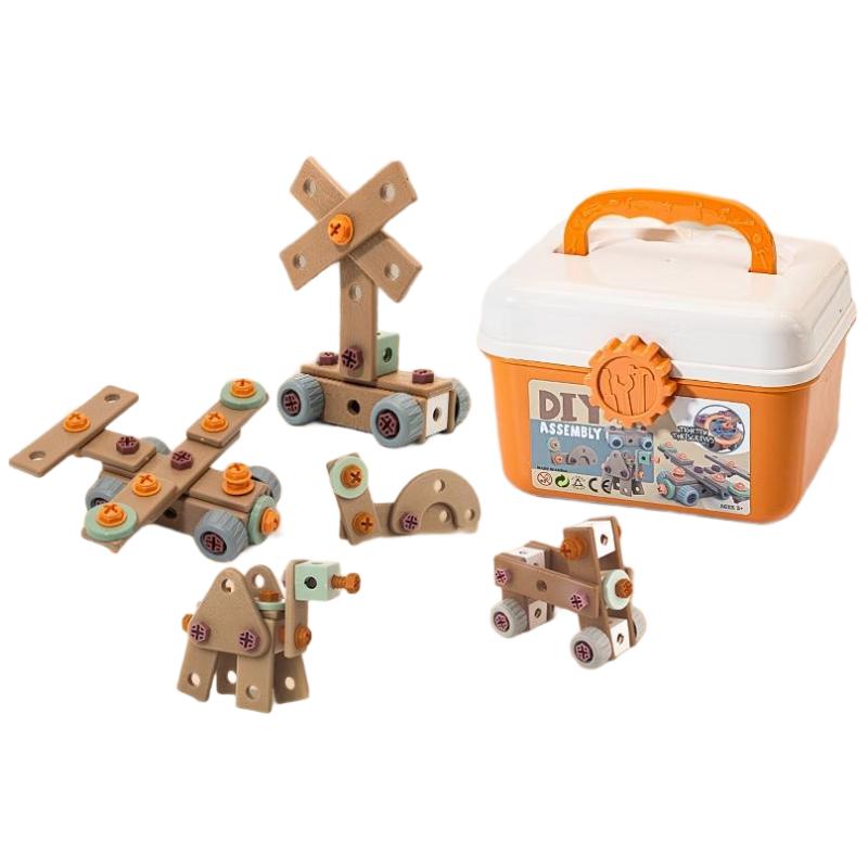 HANDUNYOU 120-Piece Kids DIY Building Toy Set