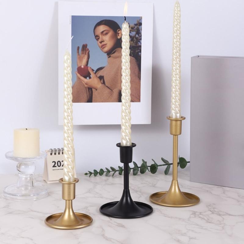 Antique Styles 3Piece Iron Candle Holders Stand Set Intricate Carving Design For Living Room Centerpieces Gift