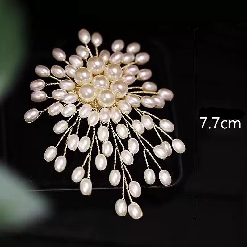 Creative Pearl Tassel Flower Brooch Women'S Alloy Corsage Pin Fashion Versatile Clothes Backpack Scarf Accessories Brooch
