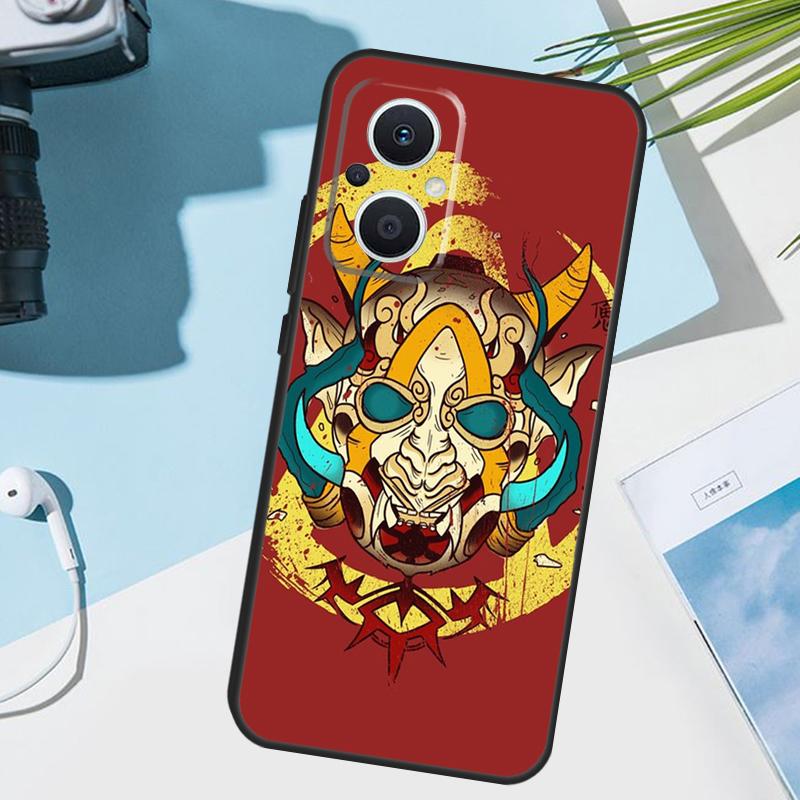 Japanese Hannya Oni Mask Cover For OPPO Reno 14F 13F 12F 11 F 10 12 13 14 Pro 7 8 Lite OPPO Find X9 X8 X6 X5 Pro Case