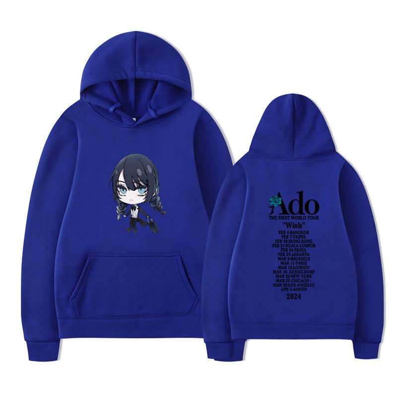 Ado Wish Merch The First World Tour Japan Singer Crewne Men Hoodie Vintage Unisex Pullover Graphic Hoody Tops Clothing