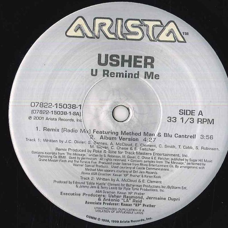 

12inch Record USHER - U Remind Me 07822150381 ARISTA 2001 US Rap & Hip-Hop/R&B Used