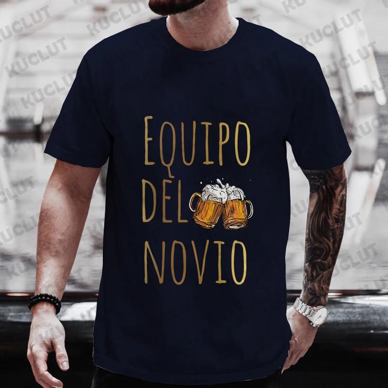 Evg Future Team Bräutigam Herren T-Shirt Spanisch Junggesellenabschied T-Shirts Hochzeitsoberteile Vatertag Bier Grafik T-Shirt