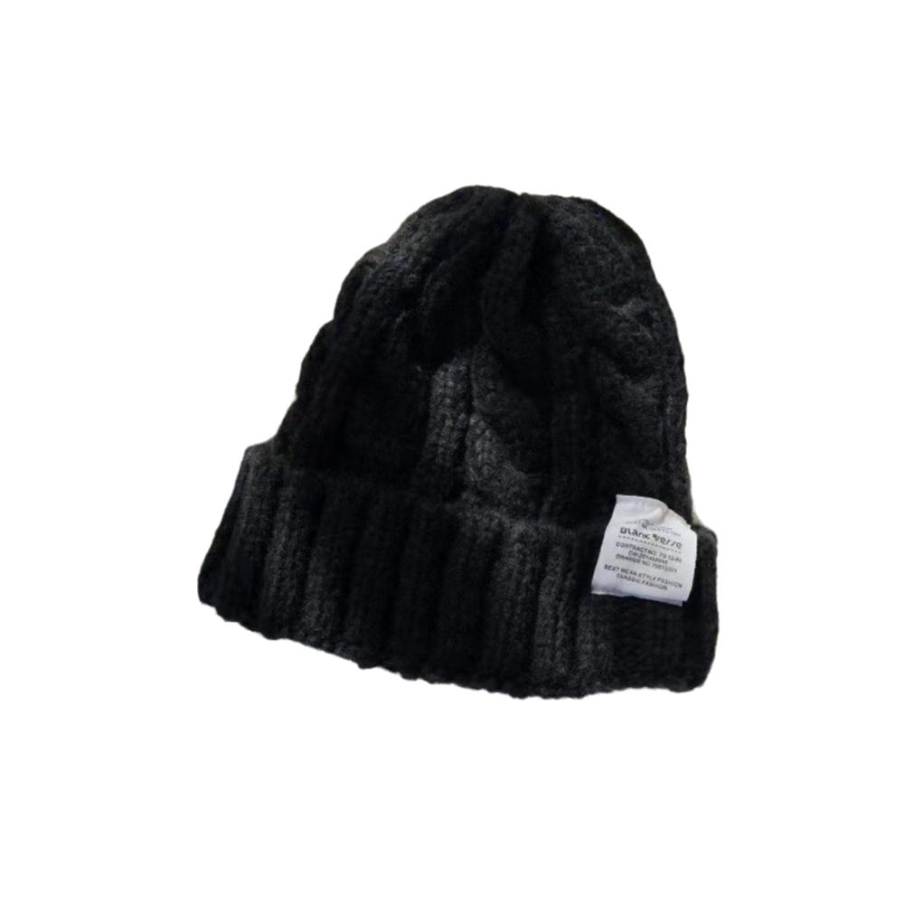 Solid Color Beanie Hat Elastic Winter Bomber Cap Unisex Knitted Woolen Cap Winter