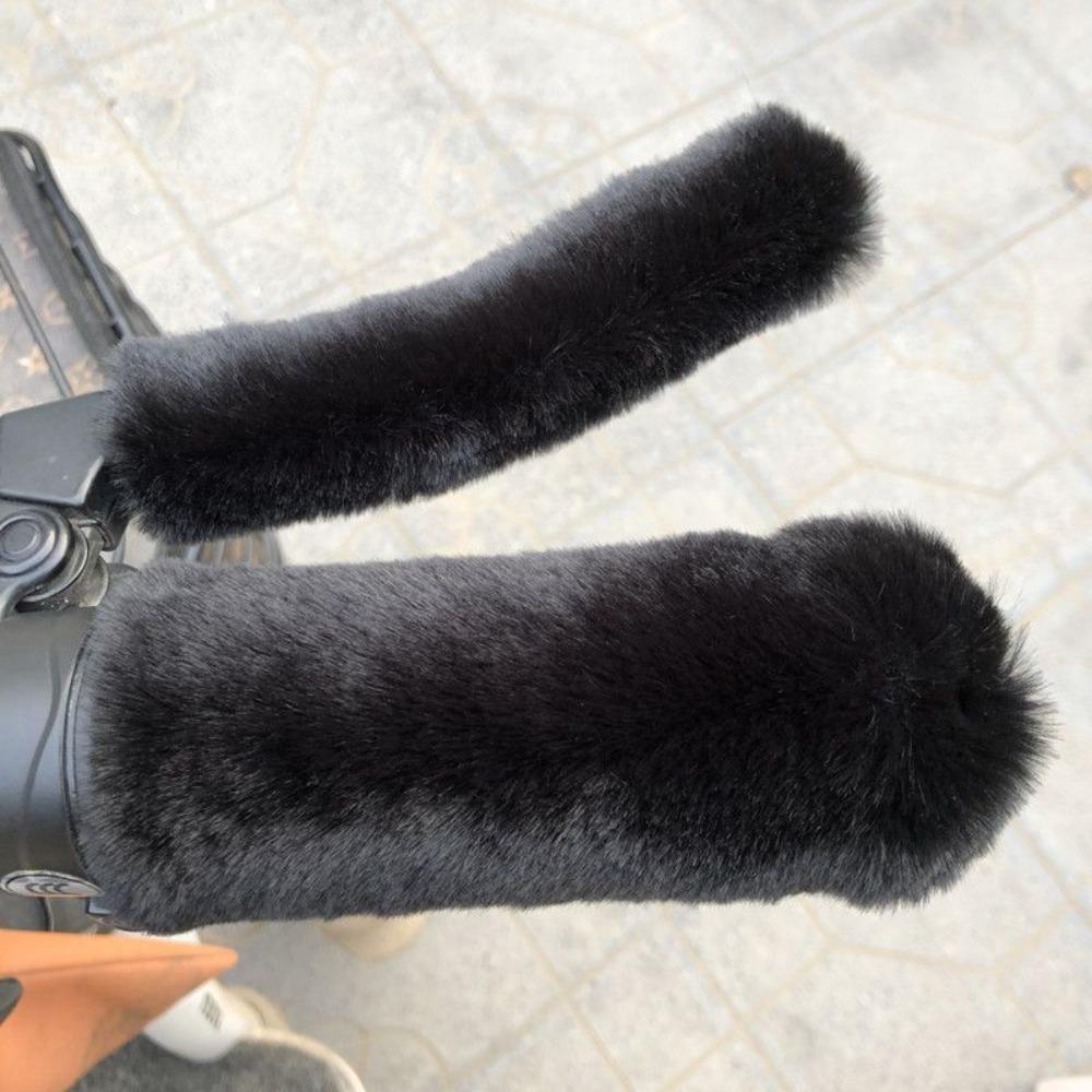 

A Set Warm Insulation Motorcycle Handle Guards Three-Wheeled Plush Hand Winter Riding чорний