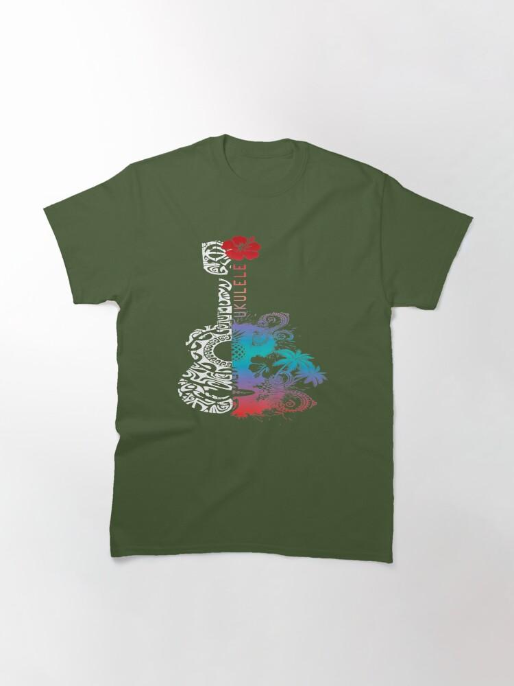 Tattoo Tribal Pattern Ukulele Hawaii Music Classic T-Shirt