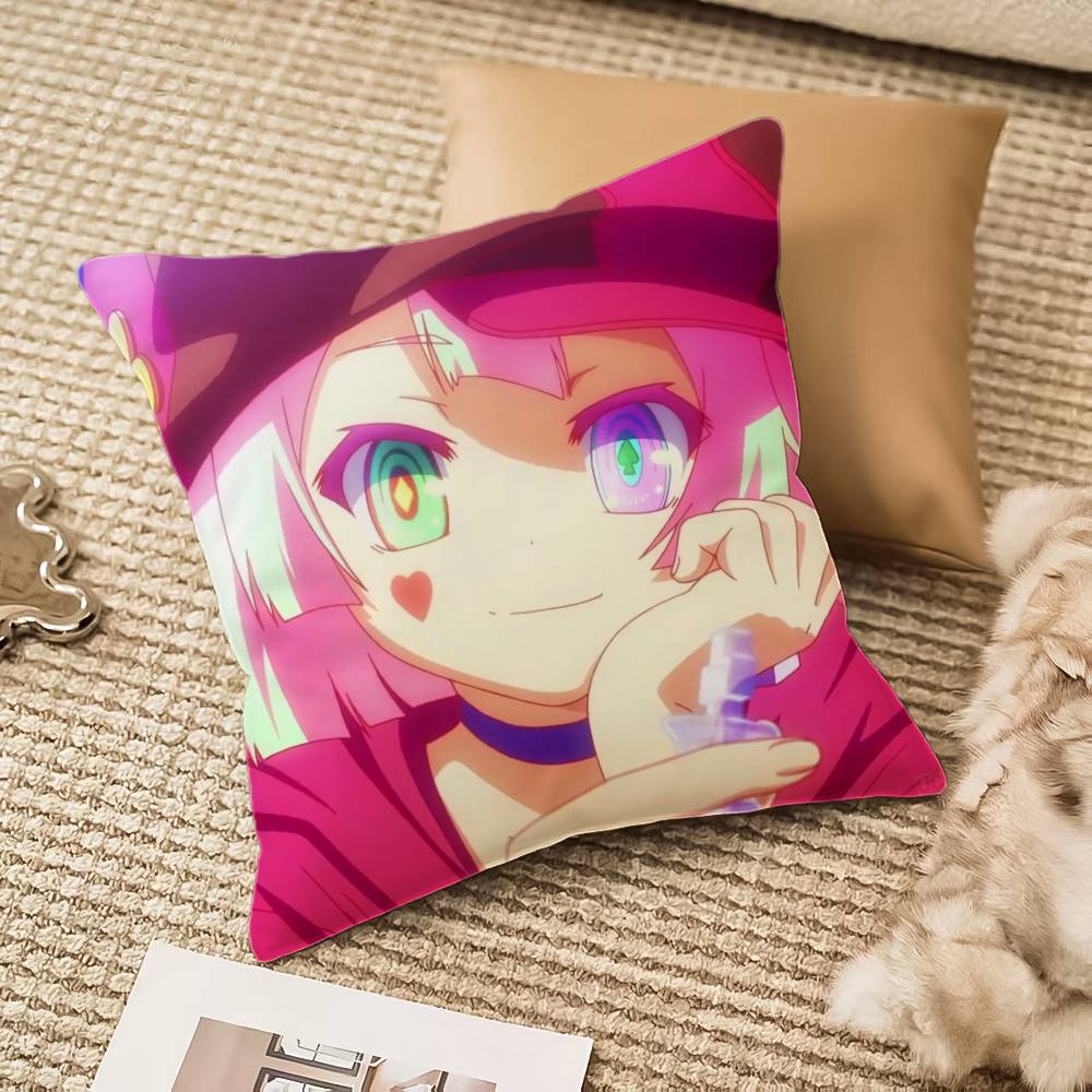 No Game No Life Anime Pillow Case Anti-dustmite Invisible Zipper Sofa Bed