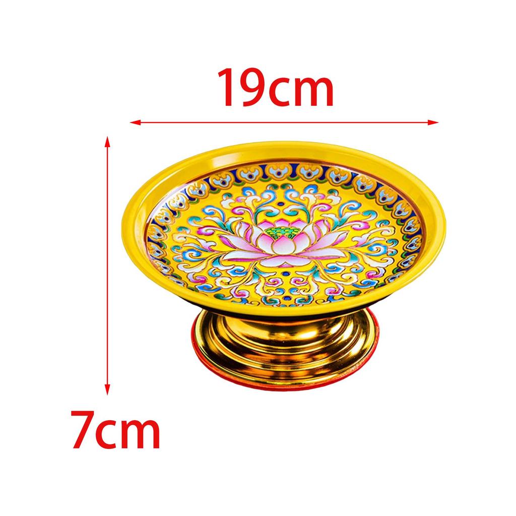 Alloy Temple Tray Easy to Fill Buddhist Decoration Chinese Style 7 Inch