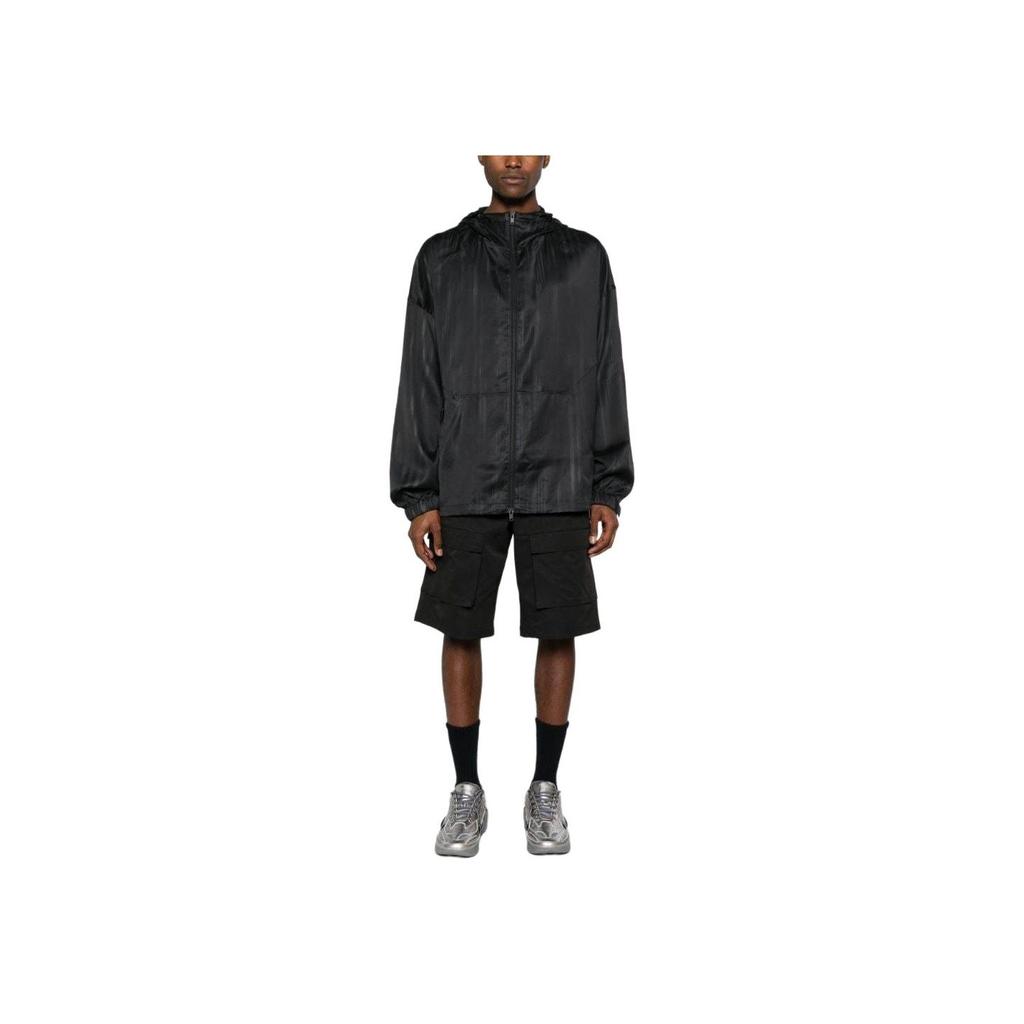 Y-3 Letter Logo Hooded Zip-Up Loose Long Sleeve Jacket Men jackets Black IN4343