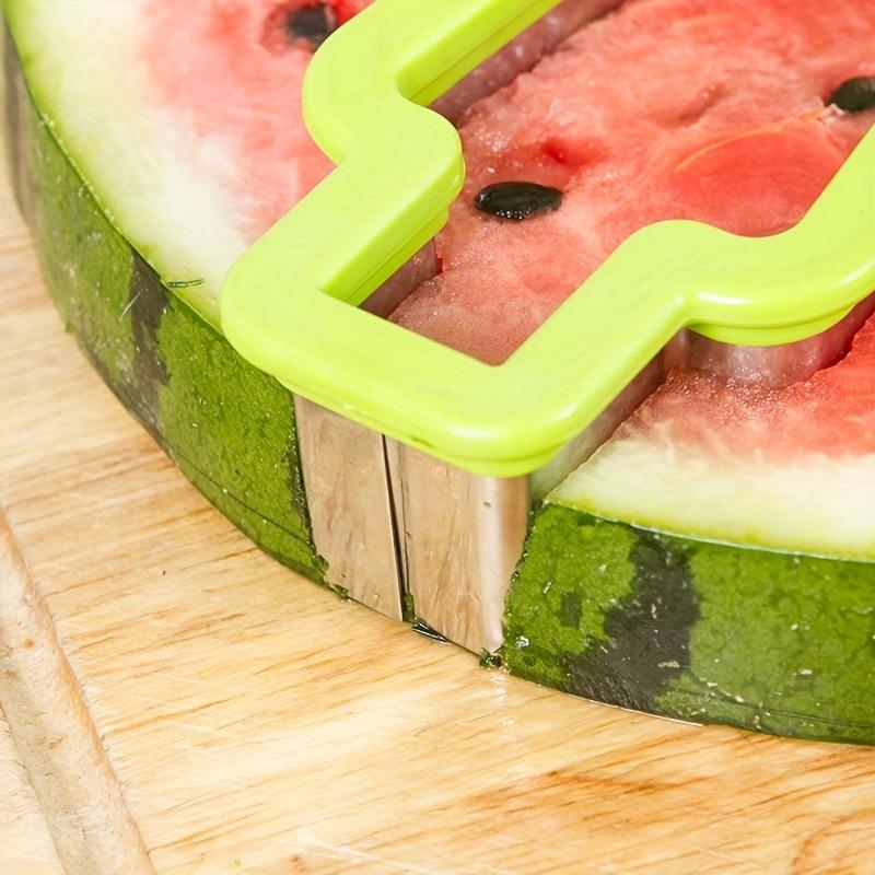 2pcs Kitchen Stainless Steel Ice Cream Shaped Watermelon Slicer, Watermelon Cutting Mold Tool, Summer Supplies, Party Supplies