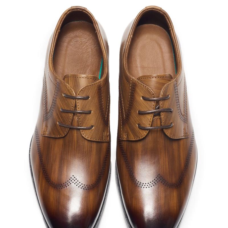 Fashion Genuine Leather Brogues Men Platform Shoes Fashion Brown Causal Business Leather Shoes Man Luxury Wedding Shoe Chaussure Homme