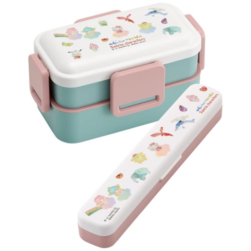 Skater Antibakteriell Fluffy Dome-lokk 2-lags Bento-boks 600 ml Sanrio Characters x Akiko Obuchi Laget i Japan PFLW4AG-A