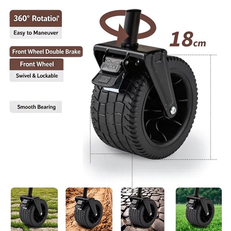 Carrello da Campeggio / Carrello Utilità Pieghevole Attrezzatura da Campeggio Carrello Multifunzionale Per Spiaggia Picnic Escursioni