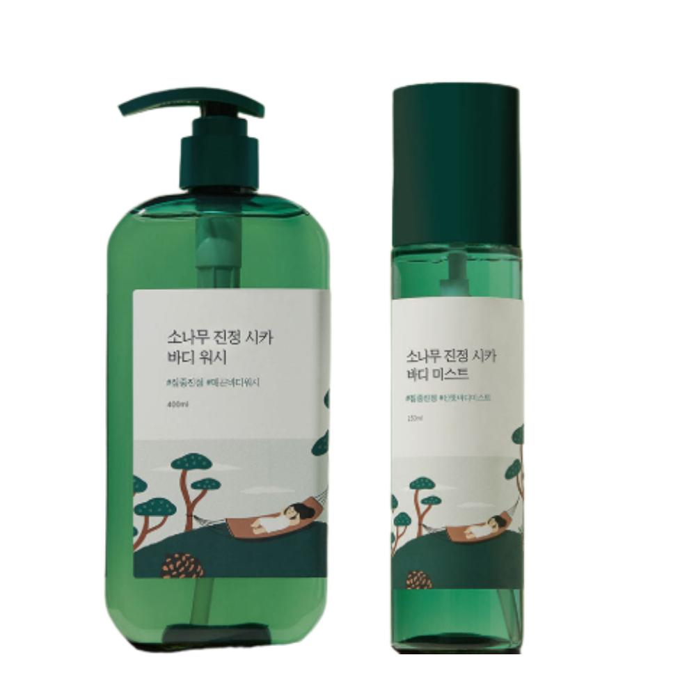 

Round Lab Pine Cica Calming Body Wash 400ml + Body Mist 150ml Set