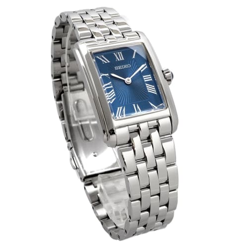 Seiko Women's Quartz Watch with Rectangular Face, SWR085, Blue, Overseas Model
