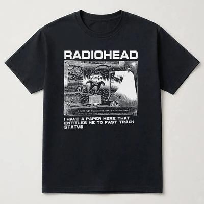 Radiohead Band Vintage Graphic TShirt Unisex Crew Neck 100 Cotton Short Sleeve Y2K Oversized Fashion Tee MustHave for Fans
