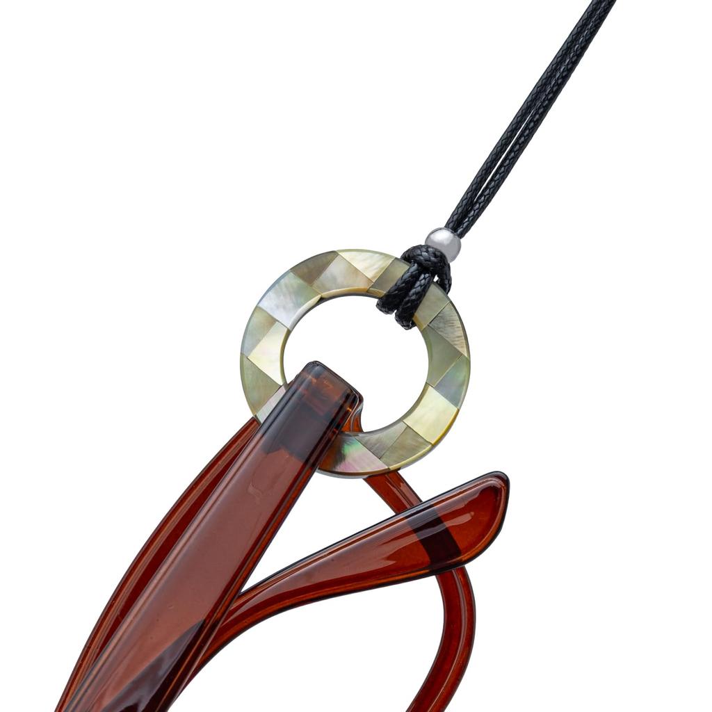 Pearl Eyeglass Sunglasses White Holder, Holder, Ring, Necklace, Women's, Mother-of-Pearl, Anti-Slip, Black, MHL-33