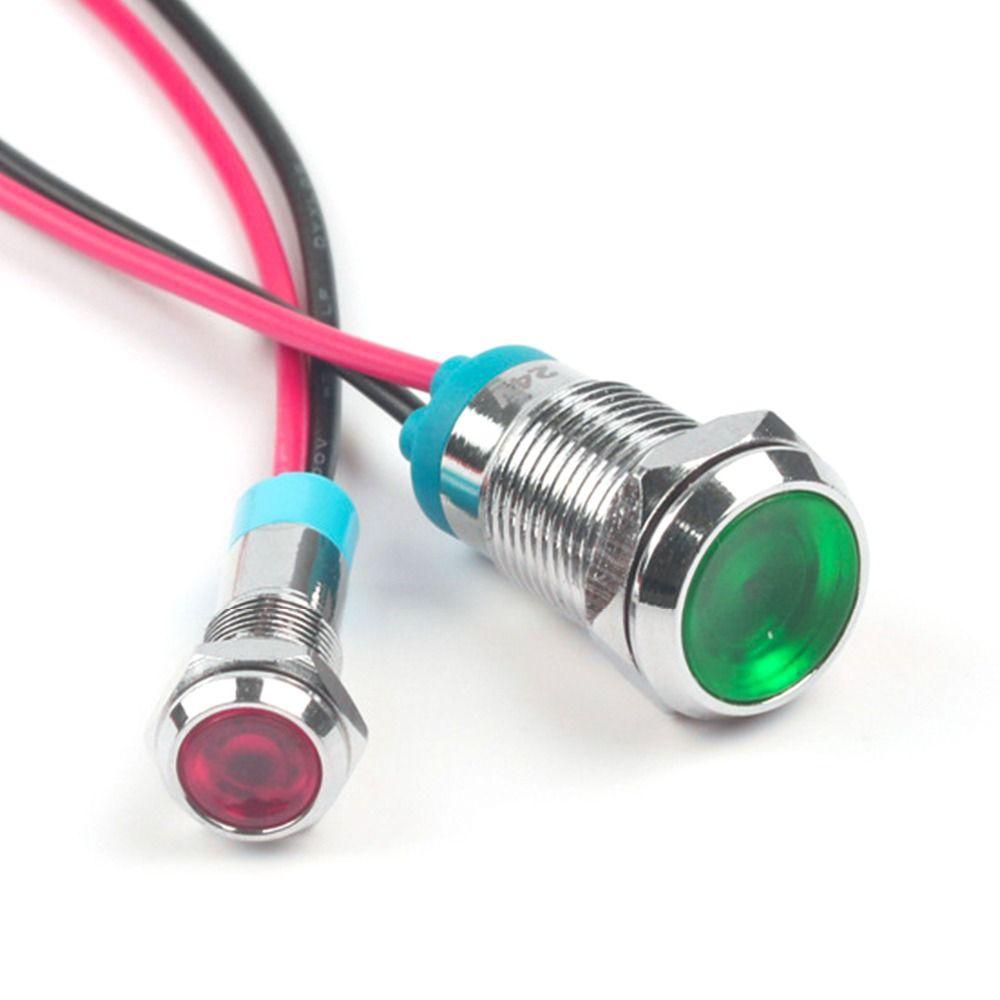 Useful Red White 6V 12V 220V Panel Mount LED Indicator Pilot Light Pilot Wires Switch Signal Lamp