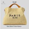 Women Fashion Letter Straw Shoulder Crossbody Bag Handwoven Pp Straw Handbag Casual Holiday Summer Beach Large Capacity Tote Bag