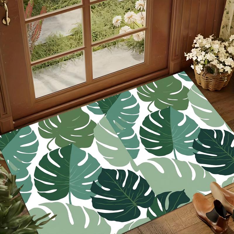 Tropical Plant Palm Leaf Monstera Print Pattern Floor Mat Kitchen Bathroom Carpet Room Entrance Home Decor Door Rug Boho Nordic