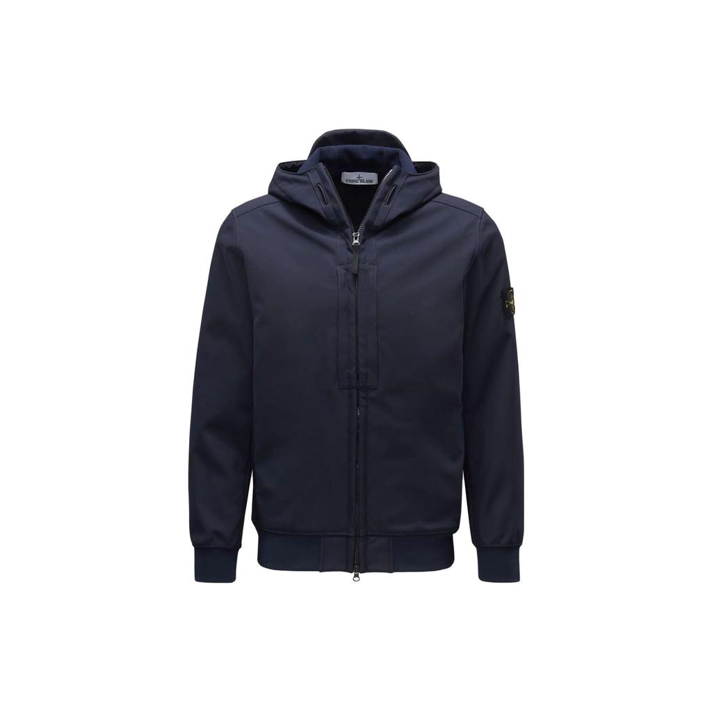 STONE ISLAND FW23 Soft Shell-R E.Dye® Winddicht Waterdicht Ademend Softshell Lange Mouwen Met Capuchon Rits Jas Heren Jas Marineblauw 7915Q0122-V0020