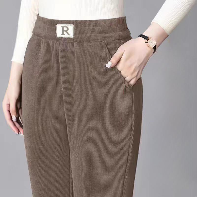 

Винтажные вельветовые ворсовые утолщенные брюки женские осень-зима новые черные модные длинные брюки с высокой талией повседневные свободные шаровары 3XL хаки