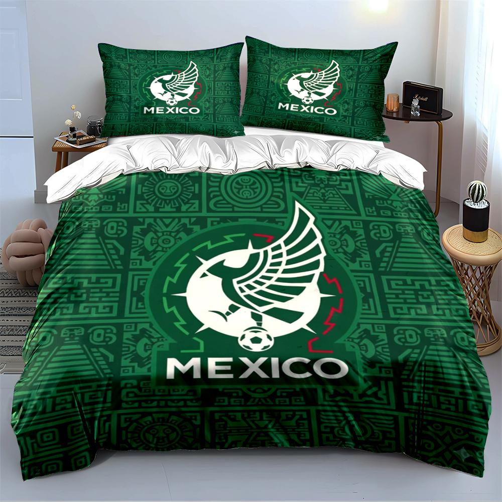 Mexico Green Tribal Bedding Set Bedding Duvet Cover Set Duvet Cover Pillowcases Home Decor (1 * Duvet Cover 2 * Pillowcases, Without Duvet Insert)