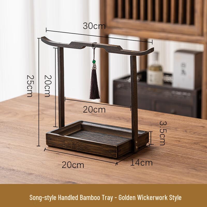 Retro Chinese Style Bamboo Divided Snack & Fruit Tray