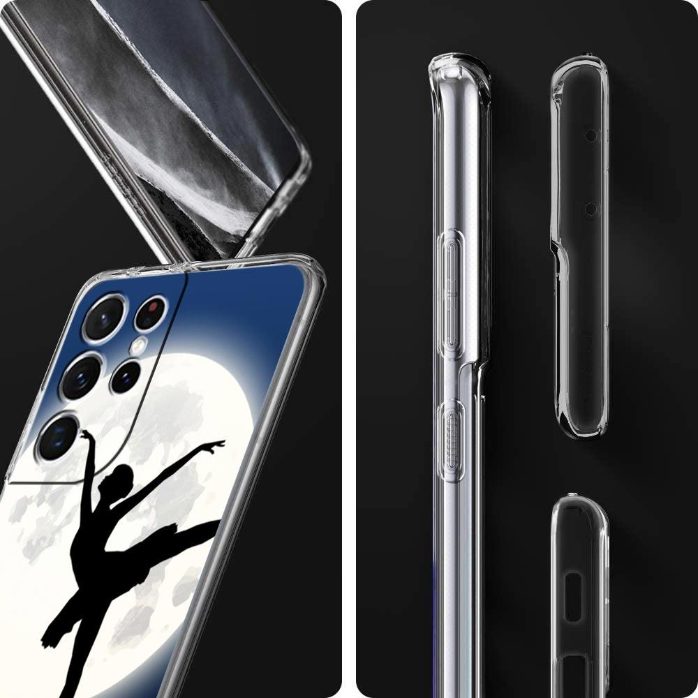 Simple Swan Dance Ballet Clear Phone Case For Samsung Galaxy S23 S22 5G S20 Ultra S21 FE 5G S10E S9 S8 S10 Plus Soft Back Cover