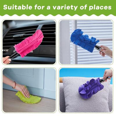 Reusable Dust Collector Set Compatible with Wiper Duster Refills Flexible Fit Microfiber Dusters Corners Vents Baseboards Sustainable Cleaning Duster