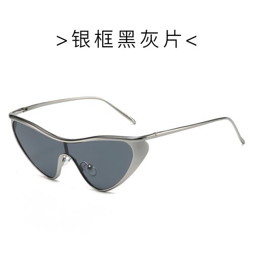 

Vintage Cat Eye Sunglasses Women Luxury Brand Y2K Punk One-Piece Sun Glasses Shield Eyewear UV400 Shades срібло сірий колір