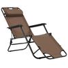 Foldable Sun Loungers 2 Pcs with Footrest Brown