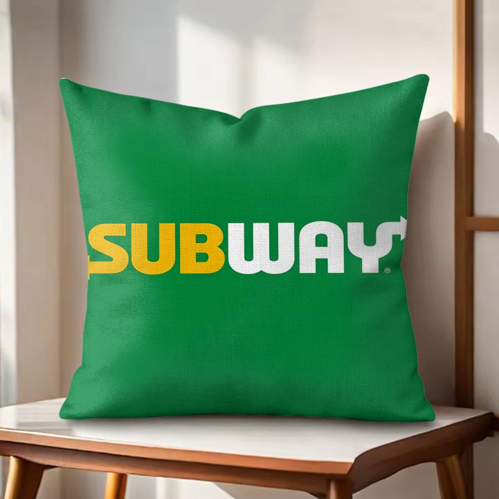 

SSubway Cushion Cover Natural Linen Organic Fabric DoubleSided Printing Couch Pillow Covers Home Decor 30x30cm