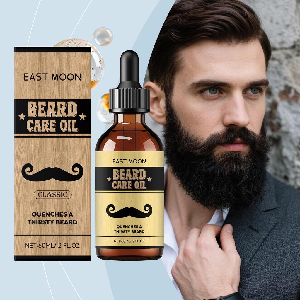 EAST MOON Men's Beard Oil - Refreshing, Light, and Comfortable Daily Care