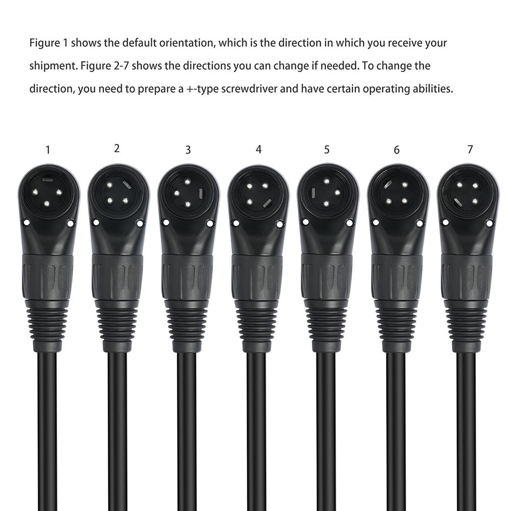 Adjustable Angles Speaker Power Amp XLR Cable 3 Pin Mic Cord