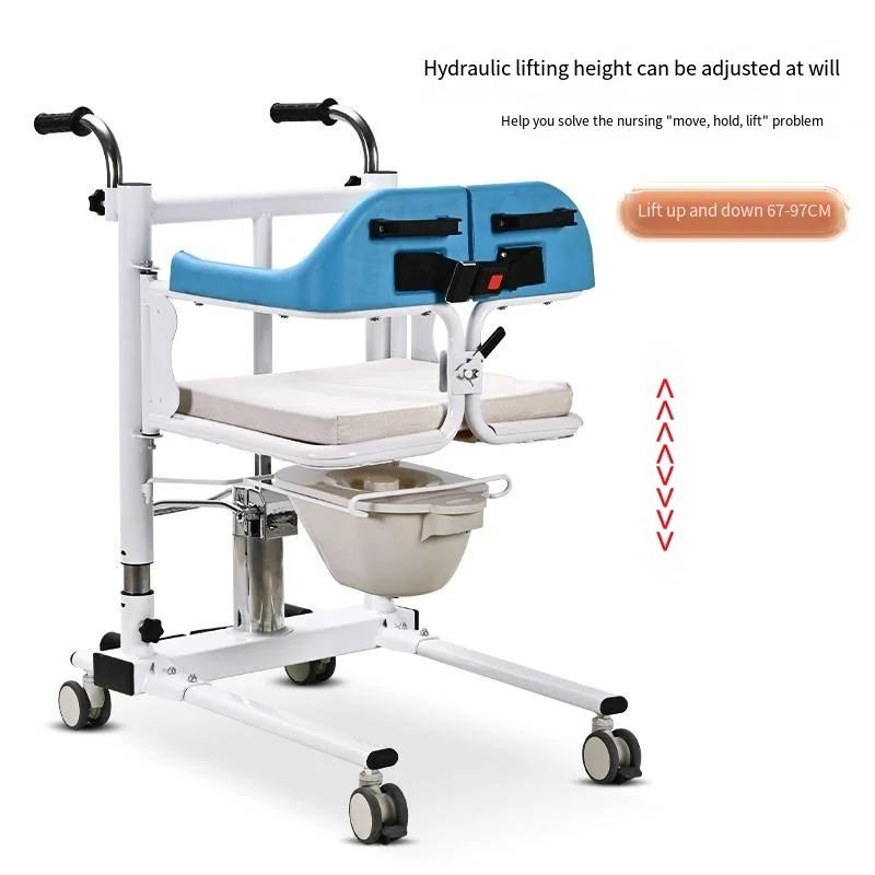 Multifunktioneller Toilettenstuhl für ältere Menschen, Patientenlifter-Transferstuhl, hydraulischer Transferstuhl für ältere Menschen, Rollstuhl