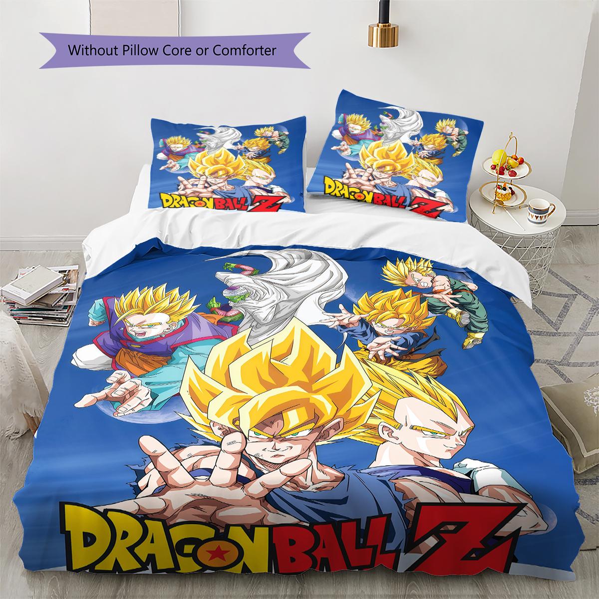 

Постільна білизна з візерунком DRAGON BALL, Комплект ковдри, Підковдра, Наволочка, Домашній подарунок на день народження (1 * підковдра + 2 * наволочка, без наповнювача) 135x200cm