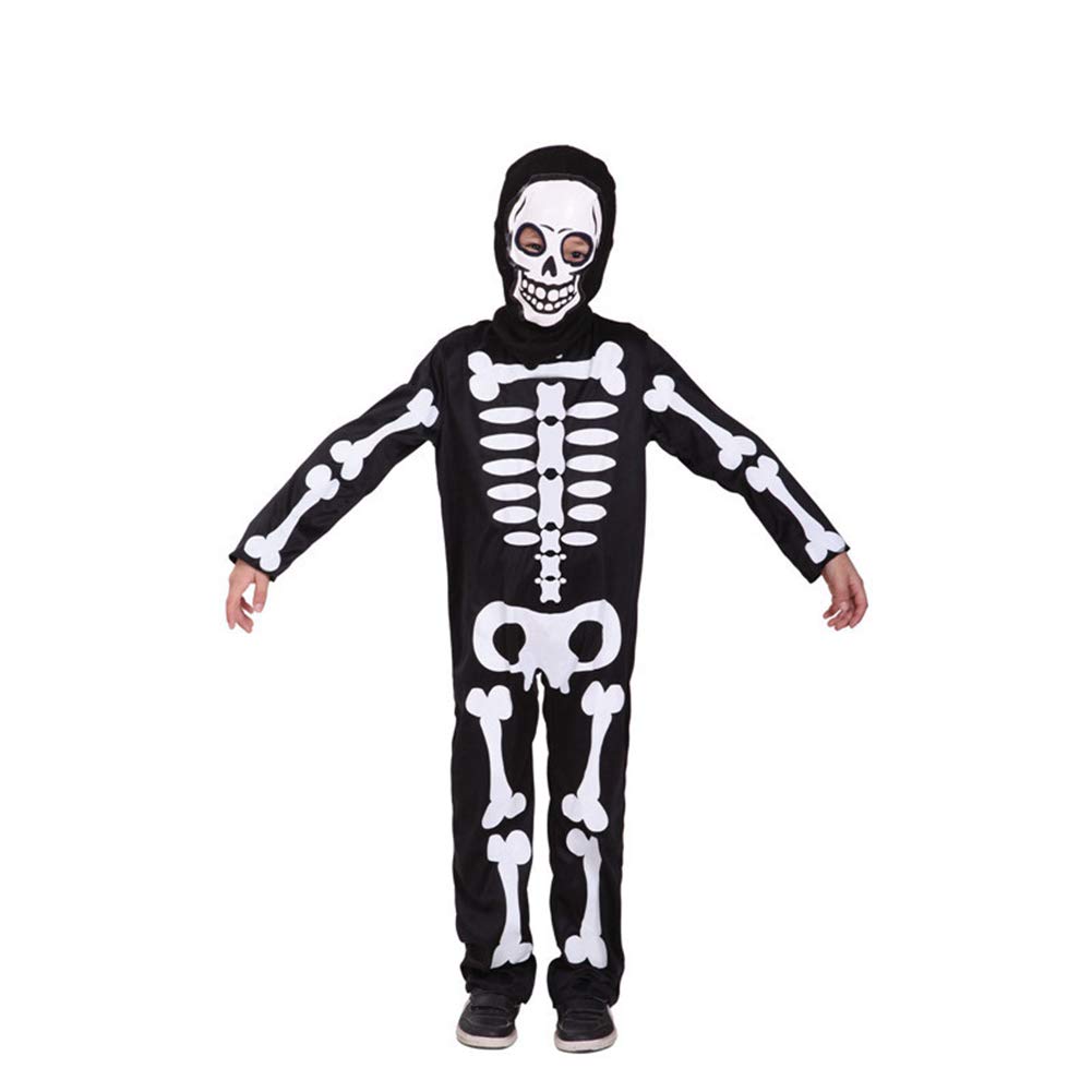 

Ymgot Halloween Costume for Kids Skeleton Ghost Cosplay Costume Outfit Skeleton (M (110cm-120cm)) чёрный